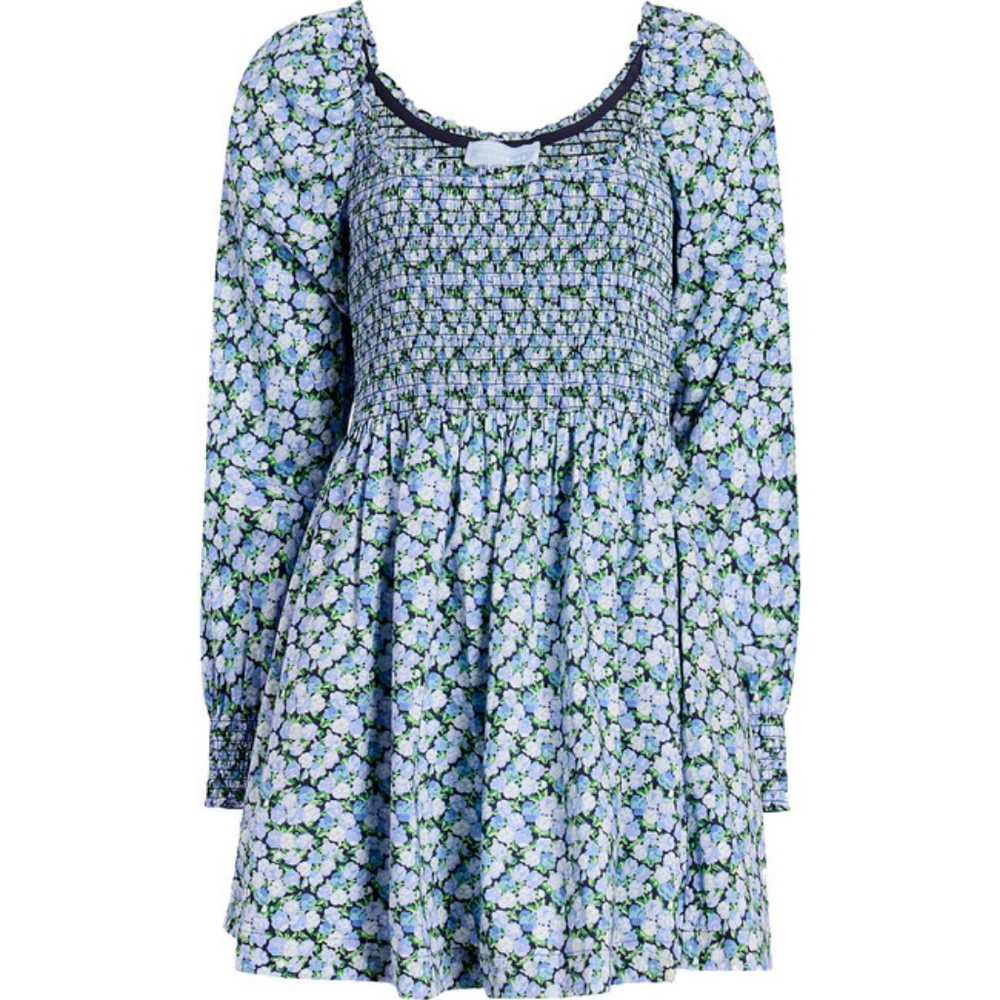 NWT Hill House HomeNorah Nap Dress, Pansy in Blue Multi Cotton